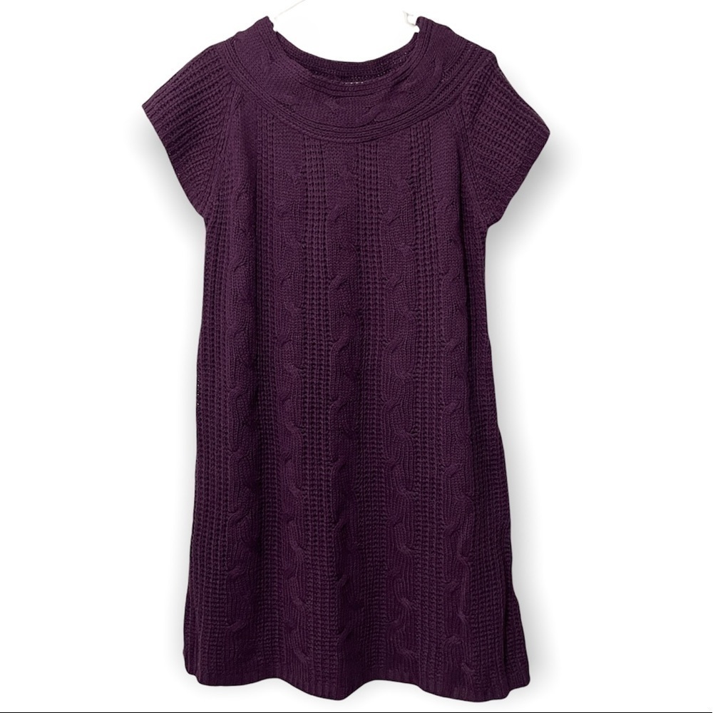 NWT. De Rotchild Cable Knit Sweater Dress | Purple | Size 3X